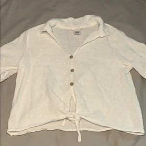 Urban Romantics White Knotted Crop Top